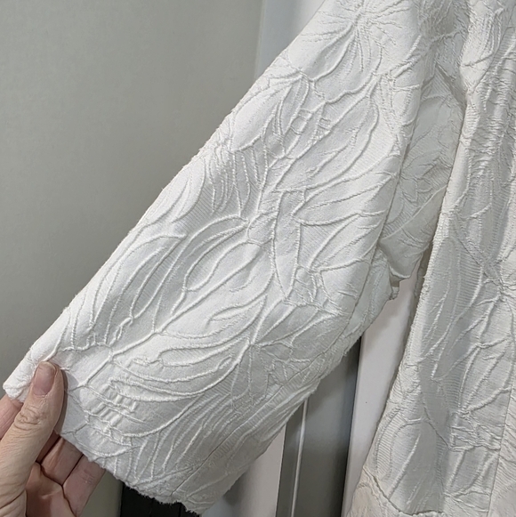 Marina Rinaldi White Textured Jacket - Picture 6 of 14